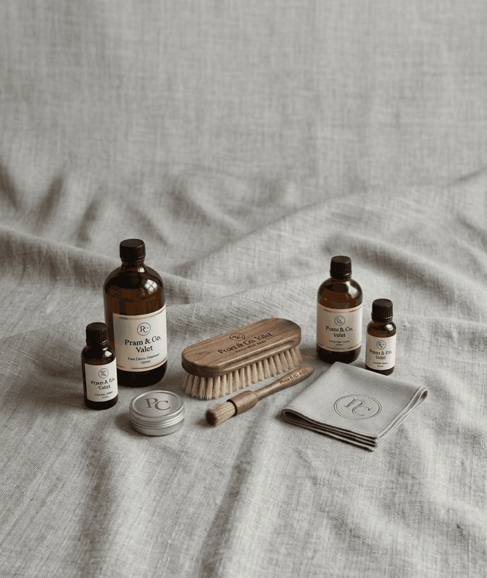 Editorial portrait image representing Pram & Co. Valet in a refined studio setting.