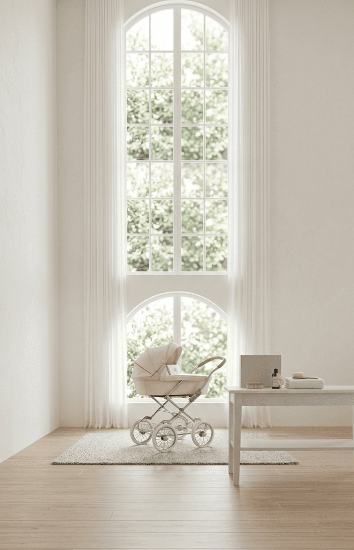 Editorial portrait of luxury pram care service.